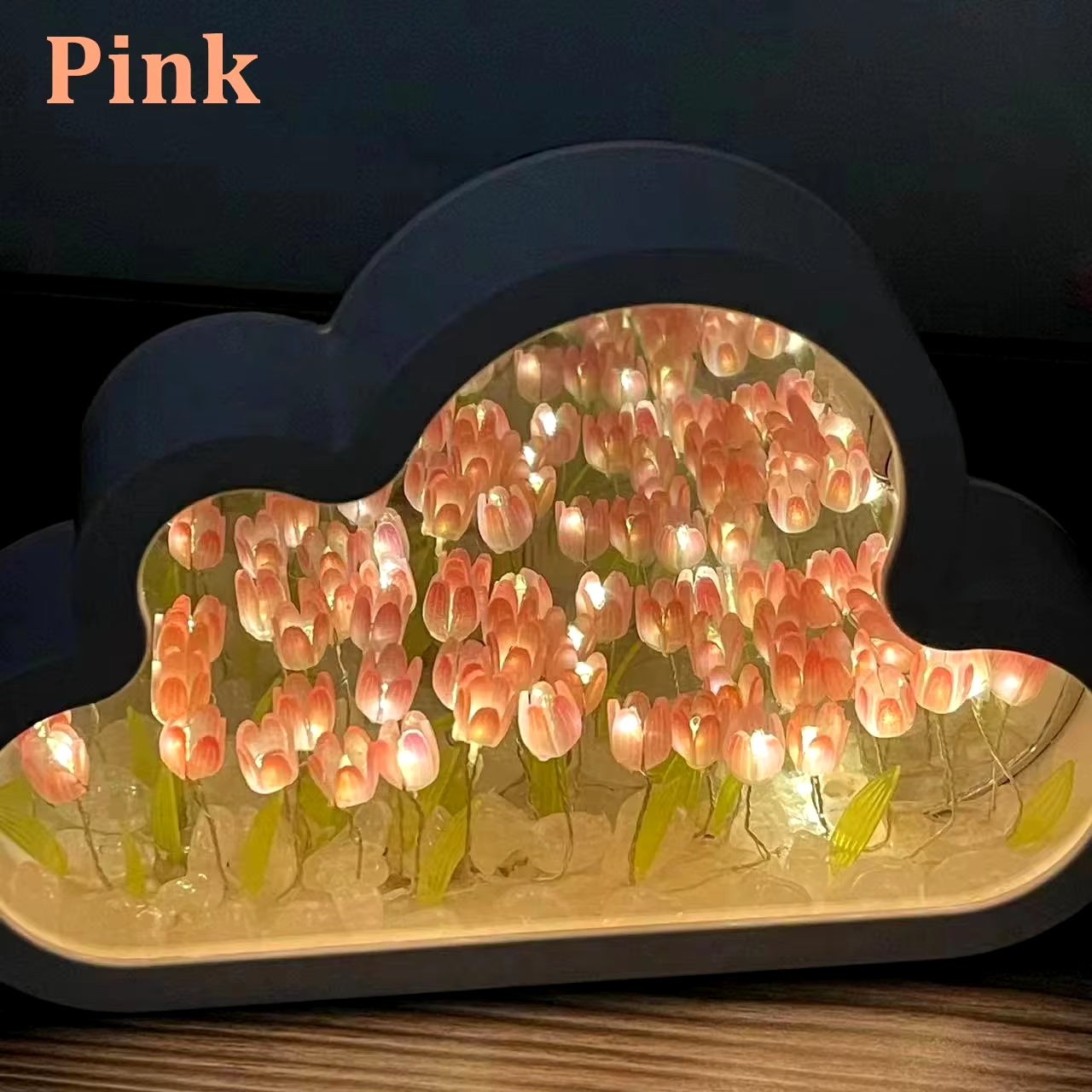 Tulip Cloud Sea of Flowers Night Light - Creative Atmosphere Lamp for Desktop Decoration and Qixi Festival Gift